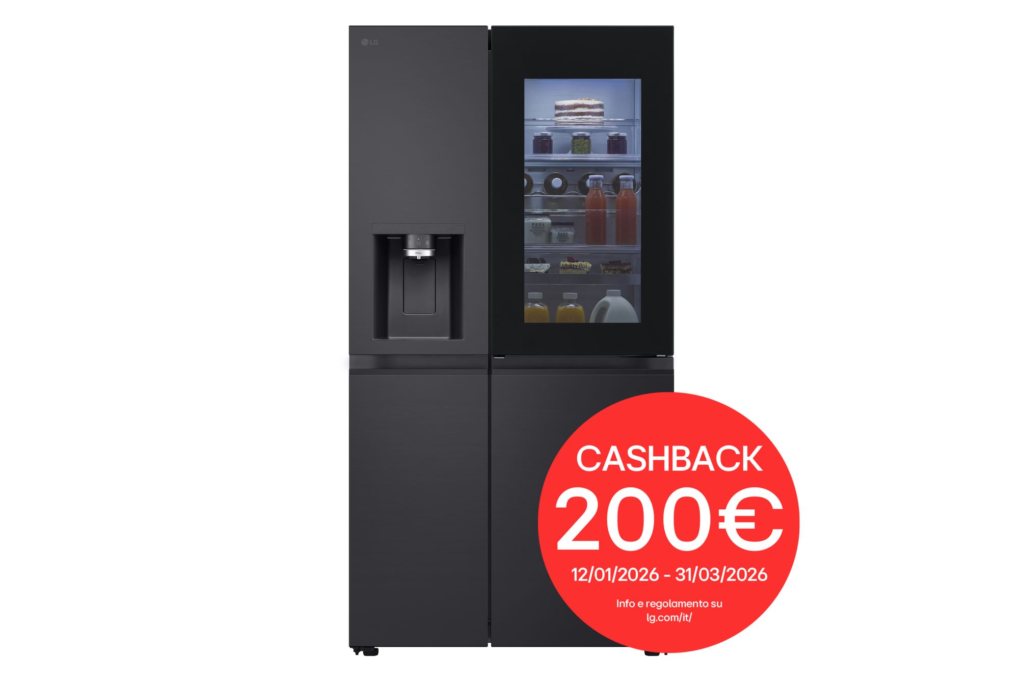 Foto frontale del frigorifero LG GSXE91EVAD